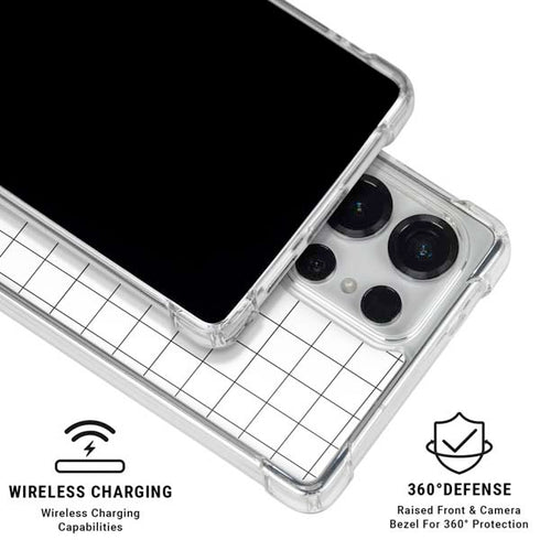 White Grid Galaxy S25 Ultra Clear Case